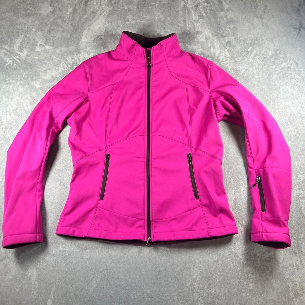 Nike Womens Softshell Fleece Lined Jacket Pink Full Zip XL 16-18 RN56323